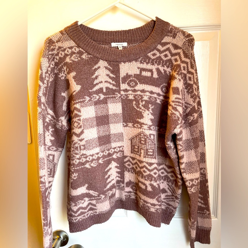 Purple Christmas sweater from Maurice’s